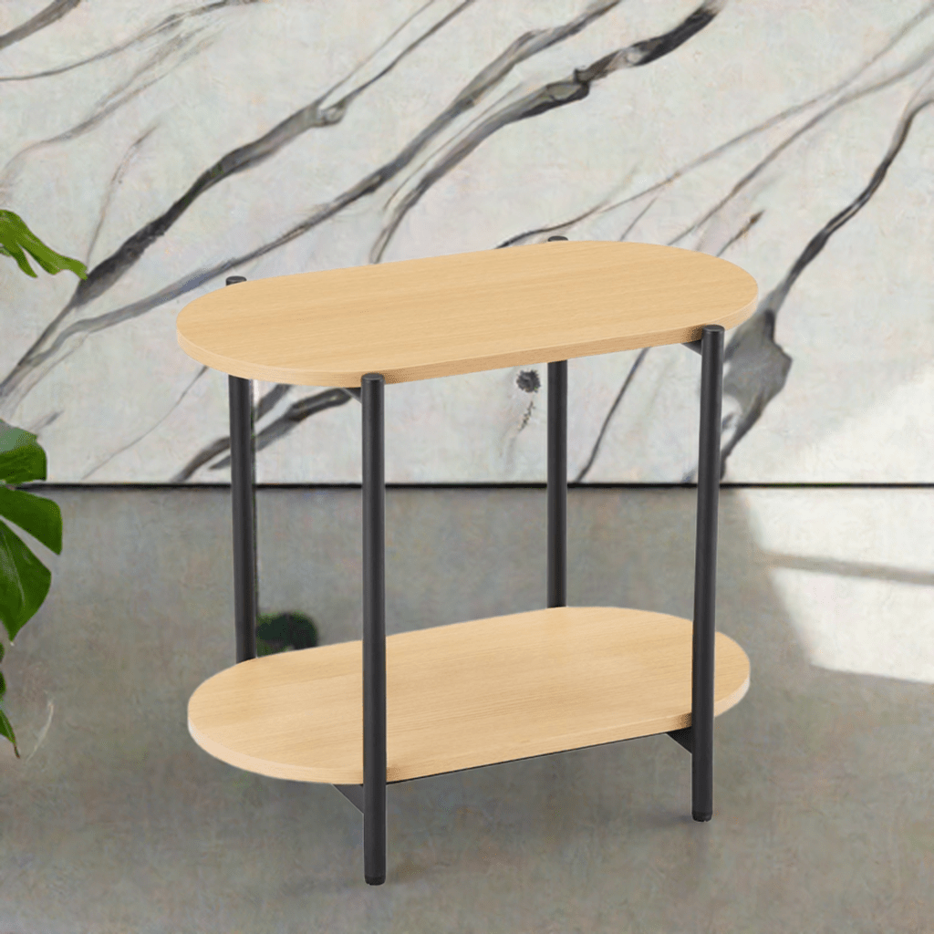 Light Oak Oval Service Table | Binsh Home Furniture – Binshhome